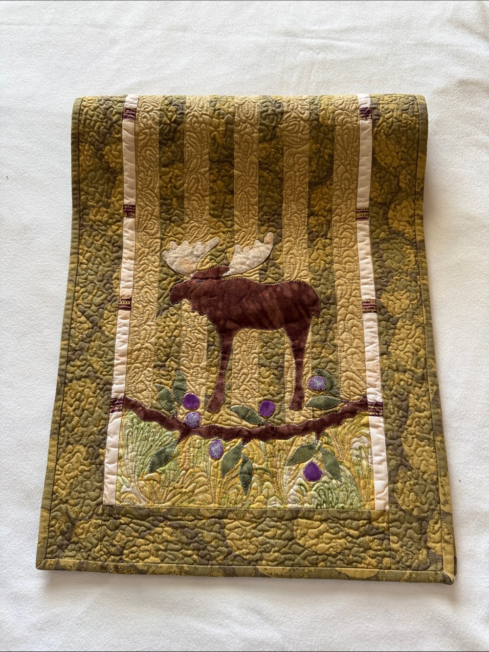 Handmade Moose table runner
